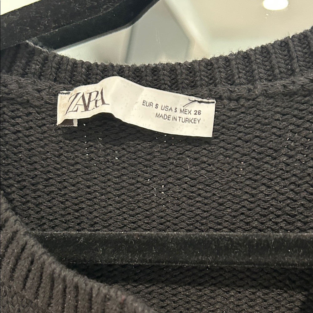 Zara Black Kids Knit Blazer With Gold Buttons View 4
